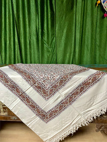  Picnic Throw Handloom Cotton Bedspread, Red White Floral Queen Size Bed Cover