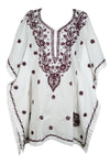 Boho Kaftan for Women White, Red Embroidered Short Kaftans S/L