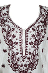 Boho Kaftan for Women White, Red Embroidered Short Kaftans S/L