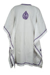 Boho Kaftan for Women White, Purple Embroidered Short Kaftans S/L