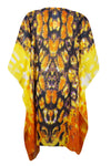 Sheer Beach Caftan Dress, Yellow, Orange  Oversized Cover Up Travel Kaftan 4XL