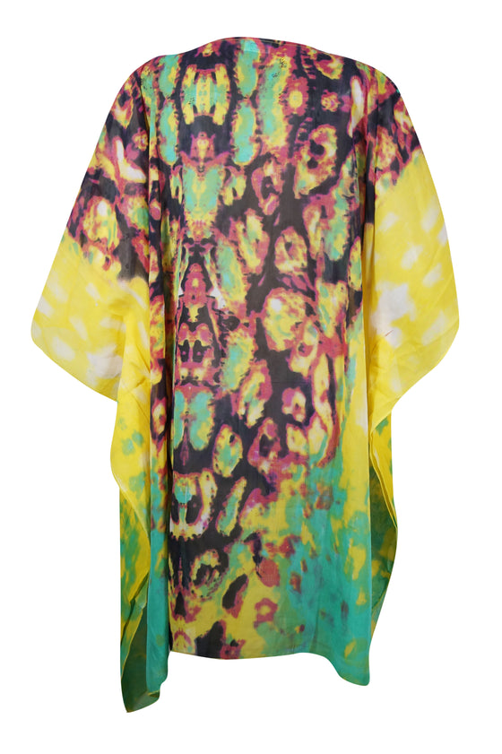 Women Sheer Beach Caftan Dress, Yellow, Green  Oversized Cover Up Travel Kaftan 4XL