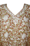 Kaftan Maxi Dress Georgette Red ,Beige Floral Embroidered Resort Wear Dresses, 4XL