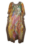 Boho Chic Orange & Multicolour Maxi Kaftan Caftan Dress for Women 4XL