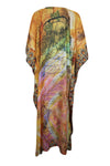 Boho Chic Orange & Multicolour Maxi Kaftan Caftan Dress for Women 4XL