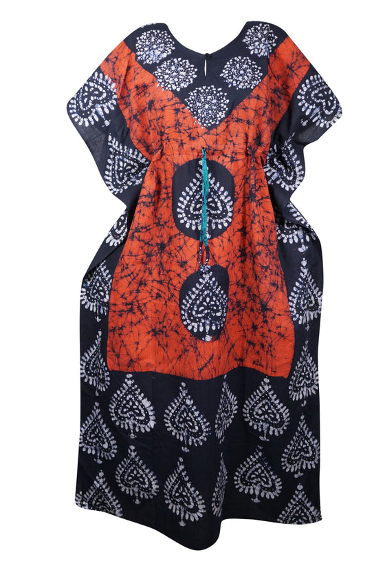 Caftan Maxi Dresses, Maternity Dress, Orange, Black Stylish Kaftan Dress L-3XL