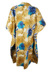 Womens Beach Coverup Kaftan Green Blue Midi Caftan Resort Wear Cotton Dress L-2X