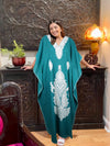 Woman Maxi Caftan Dress Sky Blue Flowy Kimono Kaftan  L-2XL