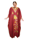 Womens Kaftan Maxi Dress crimson red Housedress, Caftan L-2XL