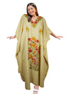 Women's Kaftan Maxi Dress Beige Boho Maxi Dress  L-2XL