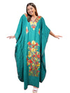 Women's Kaftan Maxi Dress Blue Beach Embroidered Caftans  L-2XL