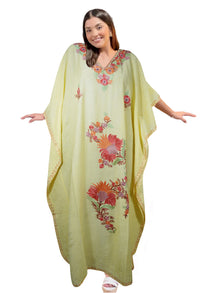  Women's Kaftan Maxi Dress Lemon Yellow Maxi Dress L-2XL