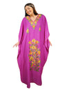 Womens Loose Kaftan Pink Embroidered Caftan L-2XL