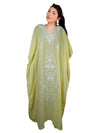 Women's Kaftan, Lemon Embroidered Boho Caftans  L-2XL