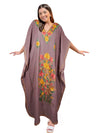 Women's Kaftan Housedress Mauve Purple Embroidered Caftans L-2XL