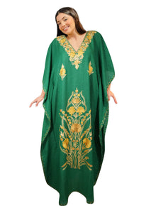  Women's Kaftan Maxi Dress Parakeet Green Butterfly Dress L-3X