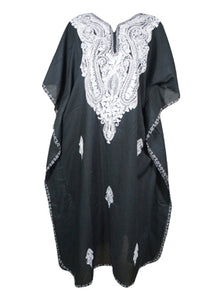  Black Kaftan Maxi Dress, Womens Evening Dress, Oversized Kaftan L-2X