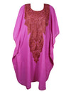 Womens Kaftan Midi Dresses, Flawless daisy pink Kimono, Loose Caftan Dresses L-2X