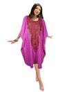 Womens Kaftan Midi Dresses Daisy Pink Kimono Loose Caftan Dresses L-2X