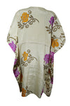 Women Boho Chic Kaftan Beige Floral Caftan Housedress Resort Wear L-2X