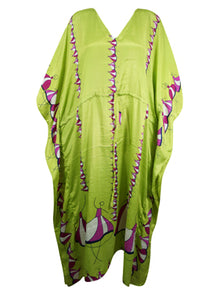  Womens Maxi Kaftan, Lime Green Ballerina Caftan, Housedress, Beach Coverup, Summer Caftan L-2X