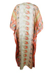 Women Boho Beach Kaftan, Peach, Orange Maxi Caftan, L-2X