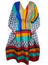 Women Boho Beach Kaftan, Colourful Party Wear Stylish Maxi Caftan, L-2X