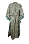 Boho Summer Maxi Kaftan For Women's Green, Gray  Floral Print Caftan Dress L-2X