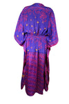 Women Boho Beach Kaftan Violet Purple, Floral Maxi Caftan Dress, L-2XL