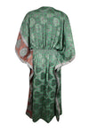 Boho Summer Maxi Kaftan For Women, Sage Green Floral Caftan Dress L-2X