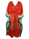 Boho Summer Maxi Kaftan Rose Red, Beach Wear Caftan Dress L-2X