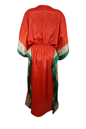 Boho Summer Maxi Kaftan Rose Red, Beach Wear Caftan Dress L-2X