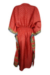 Boho Summer Maxi Kaftan For Women, Red, Beach Wear Caftan Dress L-2X