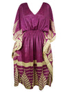 Boho Summer Maxi Kaftan For Women Magenta Purple, Beach Wear Caftan Dress L-2X