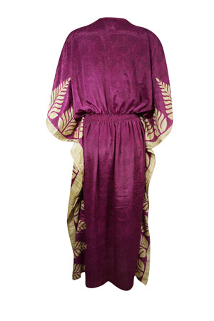 Boho Summer Maxi Kaftan For Women Magenta Purple, Beach Wear Caftan Dress L-2X