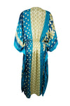 Boho Summer Maxi Kaftan For Women Pacific Blue Floral Caftan Dress L-2X