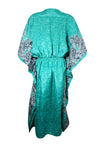 Boho Summer Maxi Kaftan For Women Sea Green Floral Caftan Dress L-2X