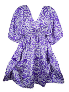  Women Beach Caftan, Midi Dress, Purple Floral Cover up, Boho Dresses One size