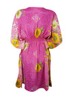 Summer Beach Kaftan Dress Pink Floral Resort Wear Caftan Dresses SML