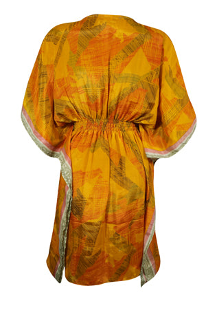 Summer Beach Kaftan Dress Gold Yellow Resort Wear Caftan Dresses SML