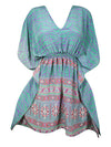 Summer Beach Kaftan Dress Leaf, Green Resort Wear Caftan Dresses SML