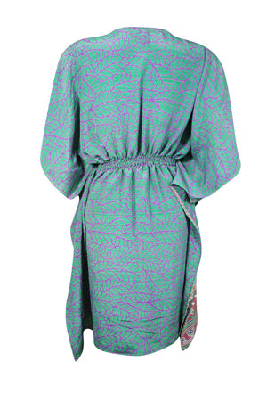 Summer Beach Kaftan Dress Leaf, Green Resort Wear Caftan Dresses SML