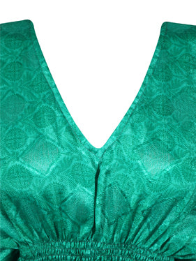 Women's Stylish Sea Green Kaftan Recycle Silk Tunic Kaftan, SML