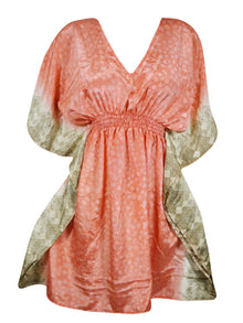  Summer Beach Kaftan Dress Peachy Pink Printed Resort Wear Caftan Dresses One size