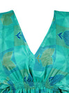 Women's Stylish Sea Green Kaftan Recycle Silk Tunic Kaftan, dress One size