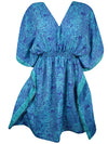 Stylish Azure Blue Kaftan Recycle Silk Tunic Kaftan, Boho dress Onesize