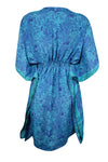 Stylish Azure Blue Kaftan Recycle Silk Tunic Kaftan, Boho dress Onesize