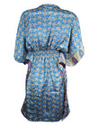 Stylish Azure Blue Kaftan Recycle Silk Tunic Kaftan, Boho dress One size