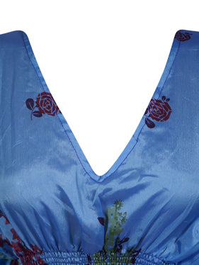 Stylish Tufts Blue Kaftan, Recycle Silk Tunic Kaftan, SML