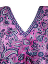 Purple Short Kaftan Dress Paisley Summer Caftan Dresses, Onesize